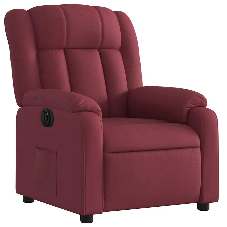 Fauteuil inclinable électrique Rouge bordeaux Tissu - 4