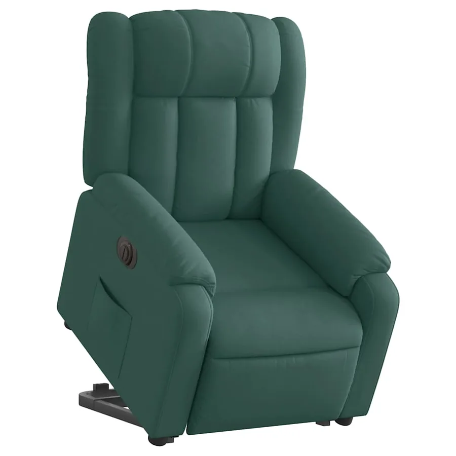 Fauteuil inclinable électrique vert foncé tissu - 3