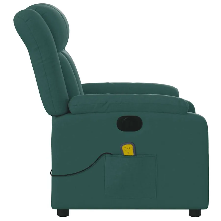 Fauteuil de massage inclinable électrique Vert foncé Tissu - 10