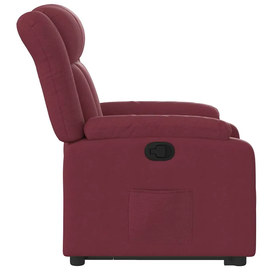 Fauteuil inclinable rouge bordeaux tissu - 10
