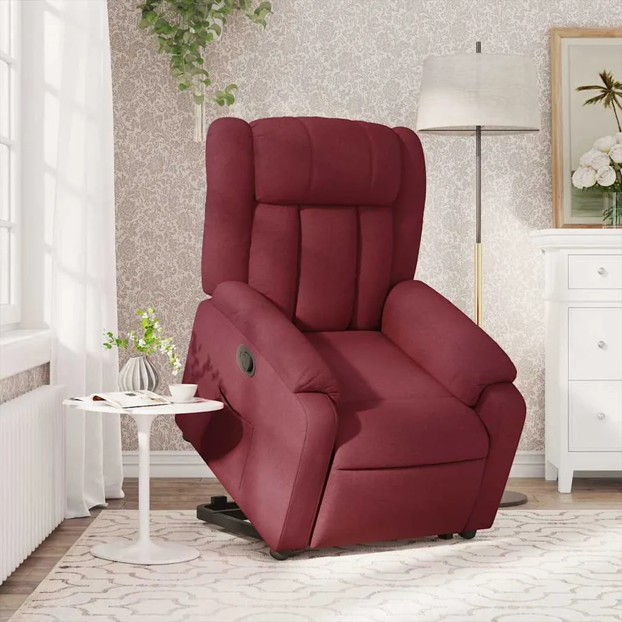 Fauteuil inclinable rouge bordeaux tissu - 15