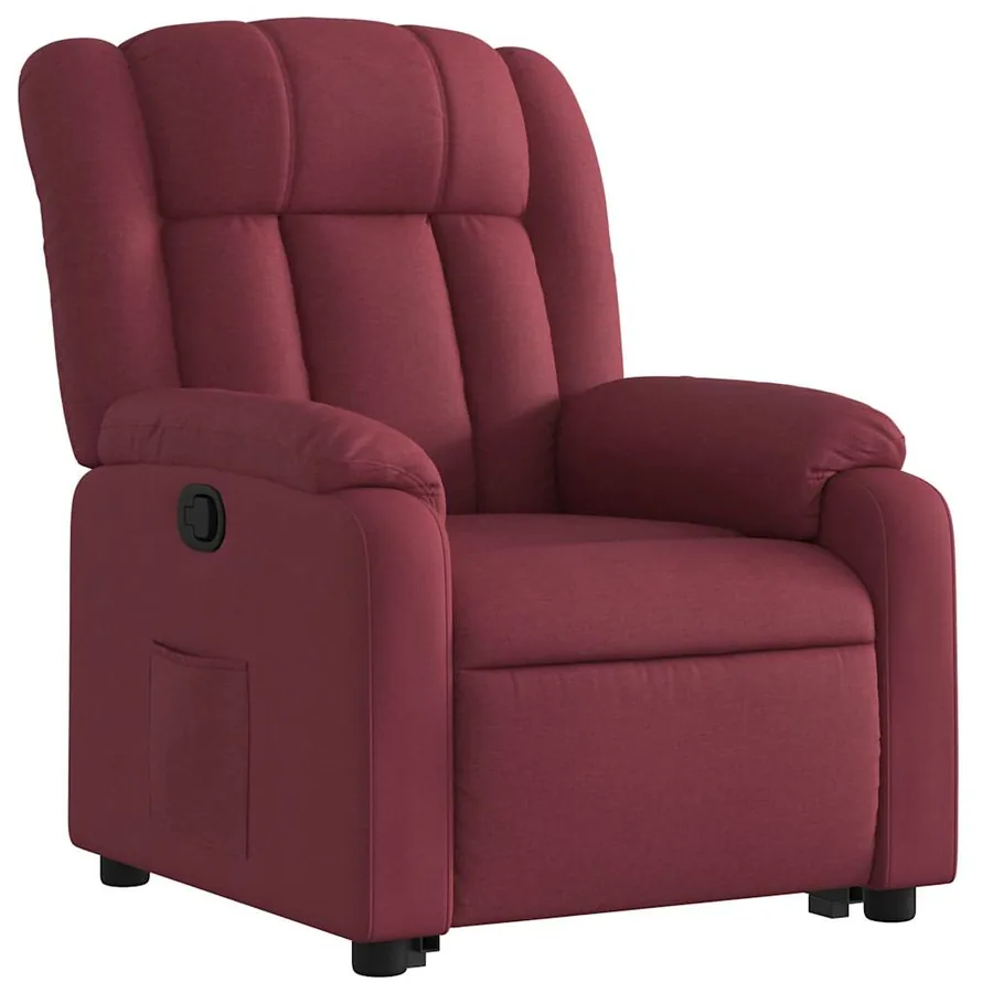 Fauteuil inclinable rouge bordeaux tissu - 4