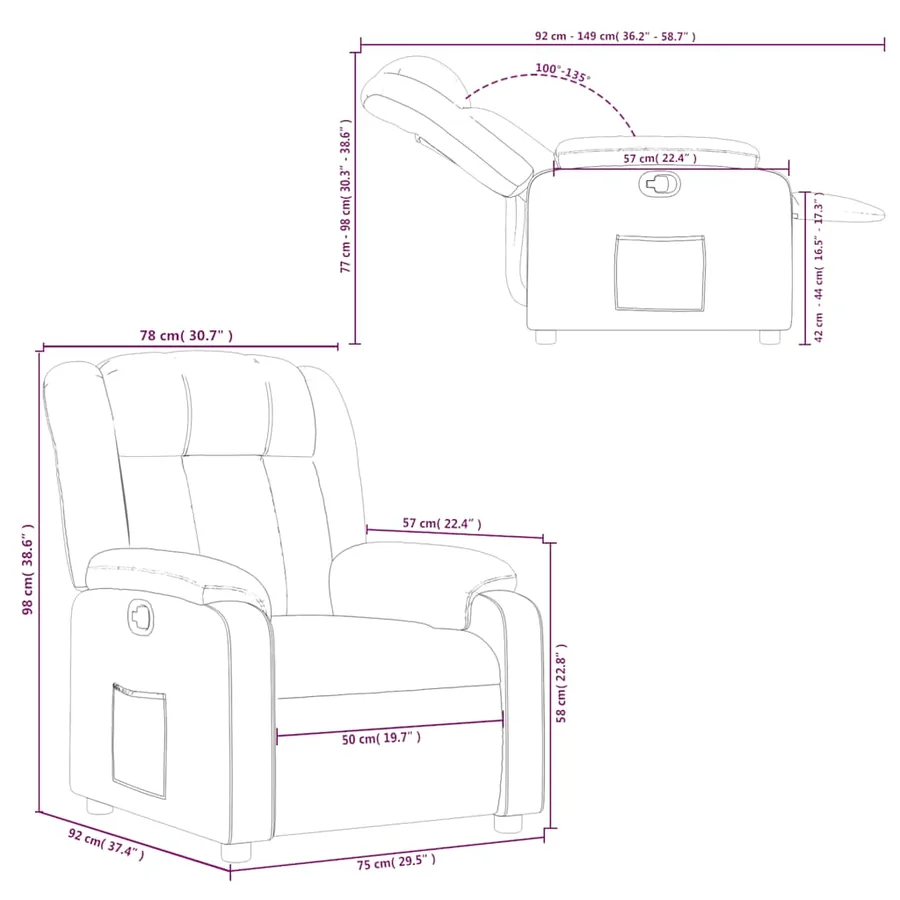 Fauteuil inclinable Vert foncé Tissu - 11