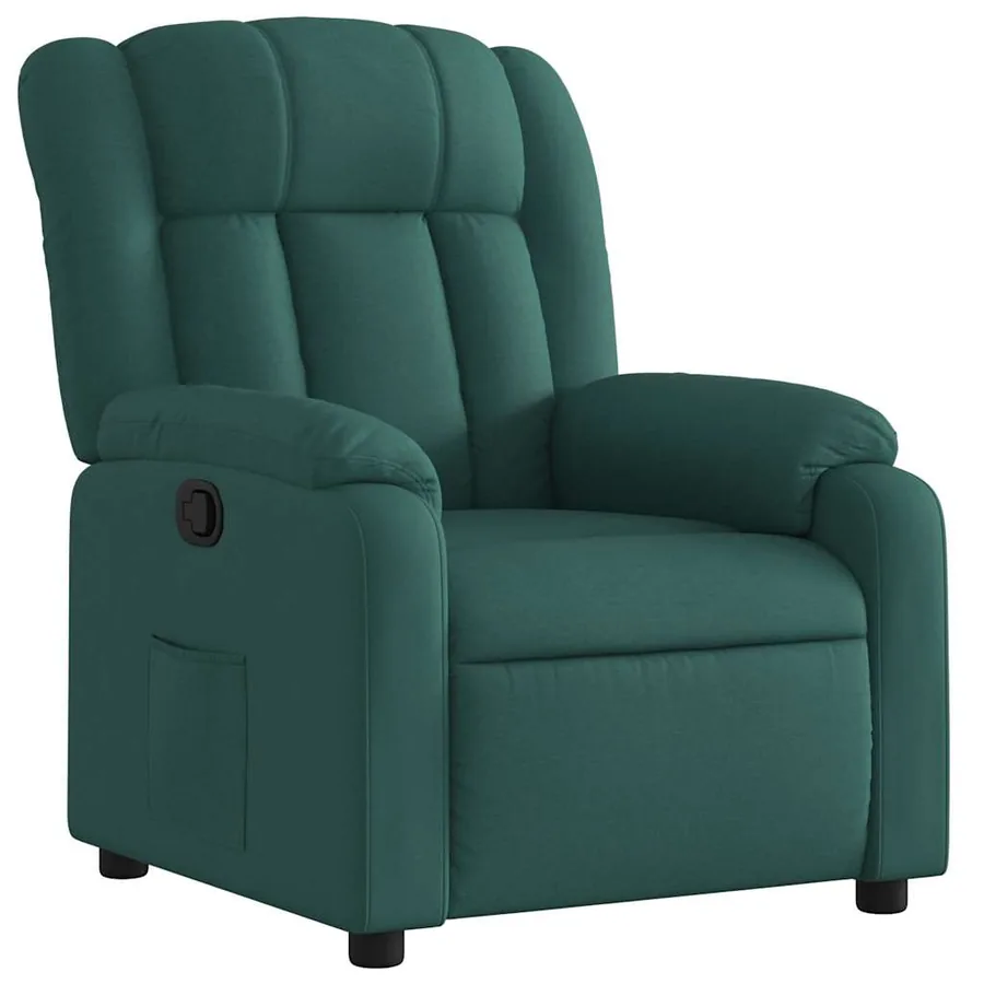 Fauteuil inclinable Vert foncé Tissu - 2