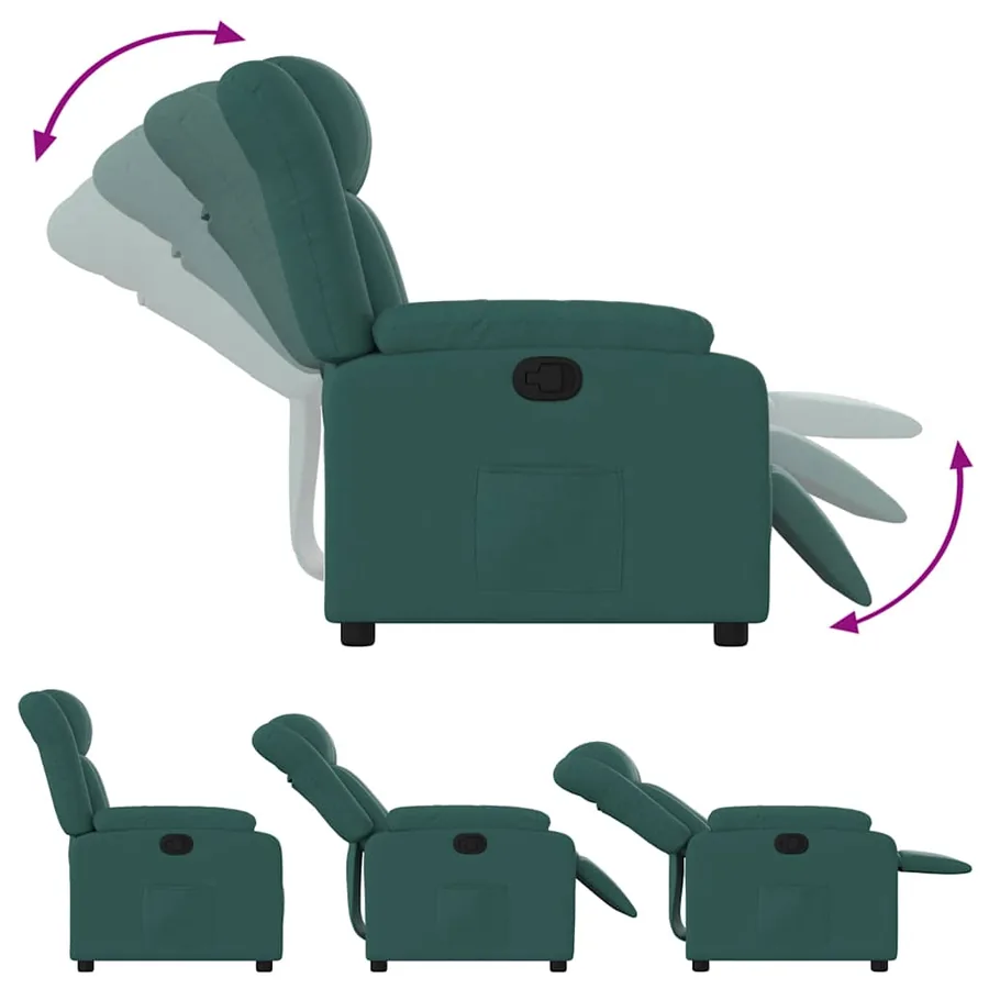 Fauteuil inclinable Vert foncé Tissu - 4