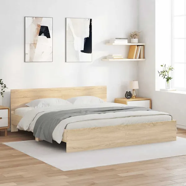 Cadre de lit sans matelas chêne sonoma 180x200 cm