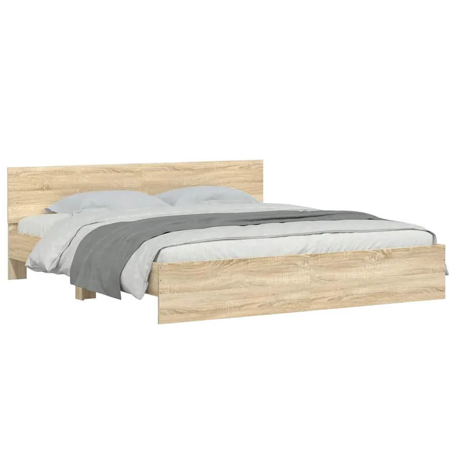Cadre de lit sans matelas chêne sonoma 180x200 cm - 4
