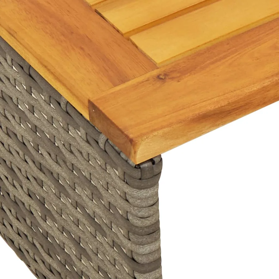 Canapé de jardin avec table et coussins en forme de L gris - 9