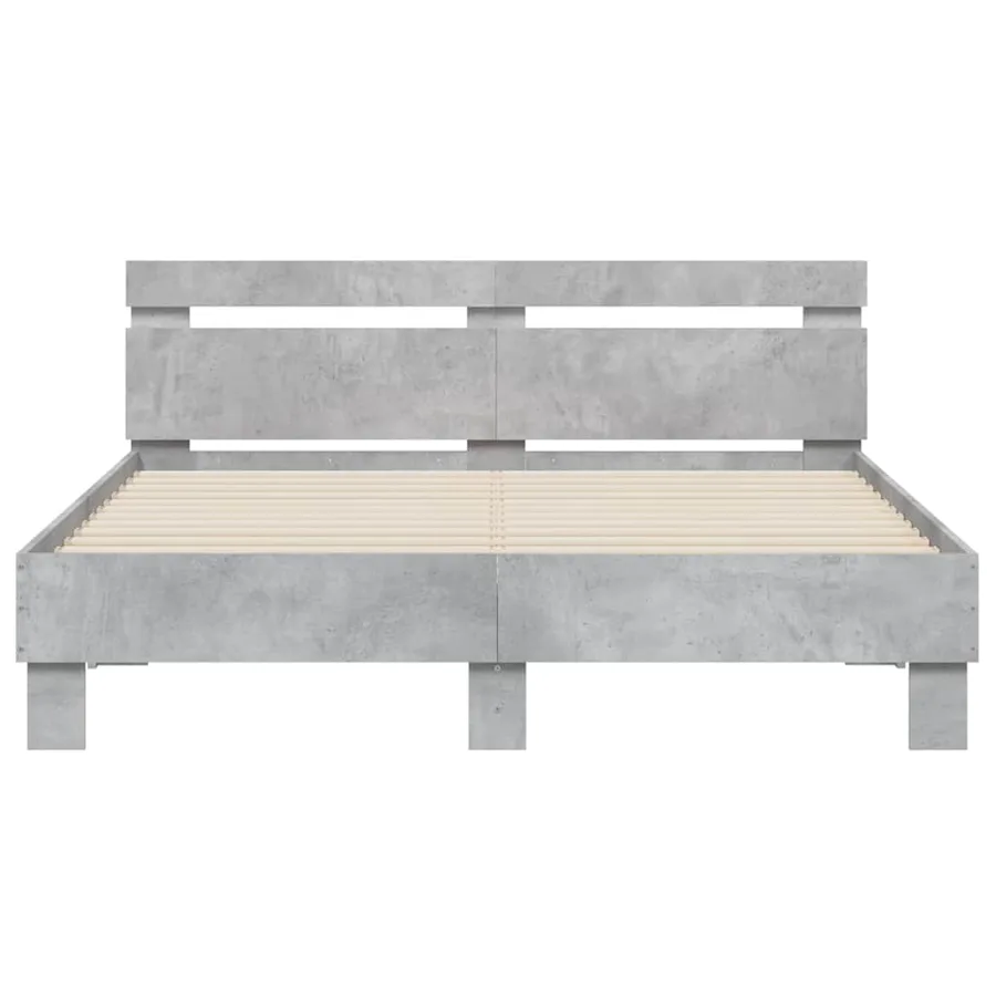 Cadre de lit avec LED sans matelas gris béton 150x200 cm - 7