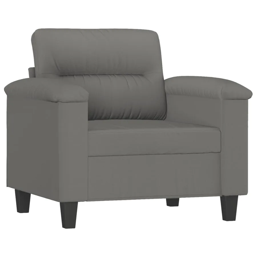Fauteuil avec repose-pied Gris foncé 60 cm Tissu microfibre - 4