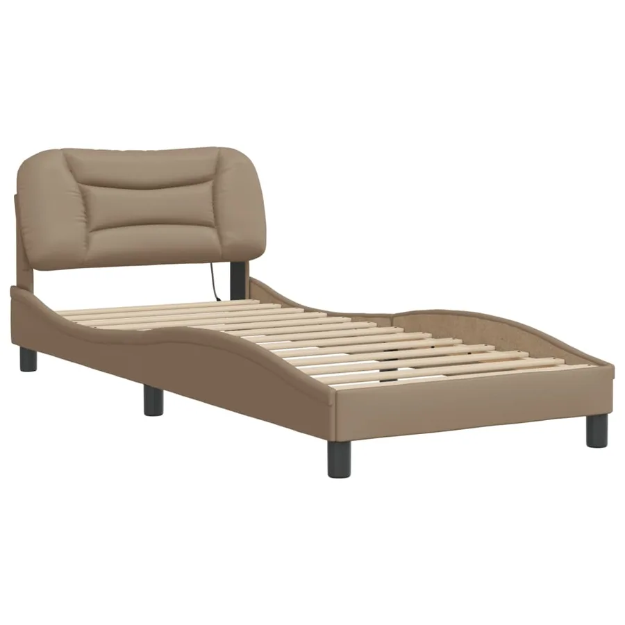 Cadre de lit avec LED sans matelas Hvar cappuccino 80x200 cm - 3