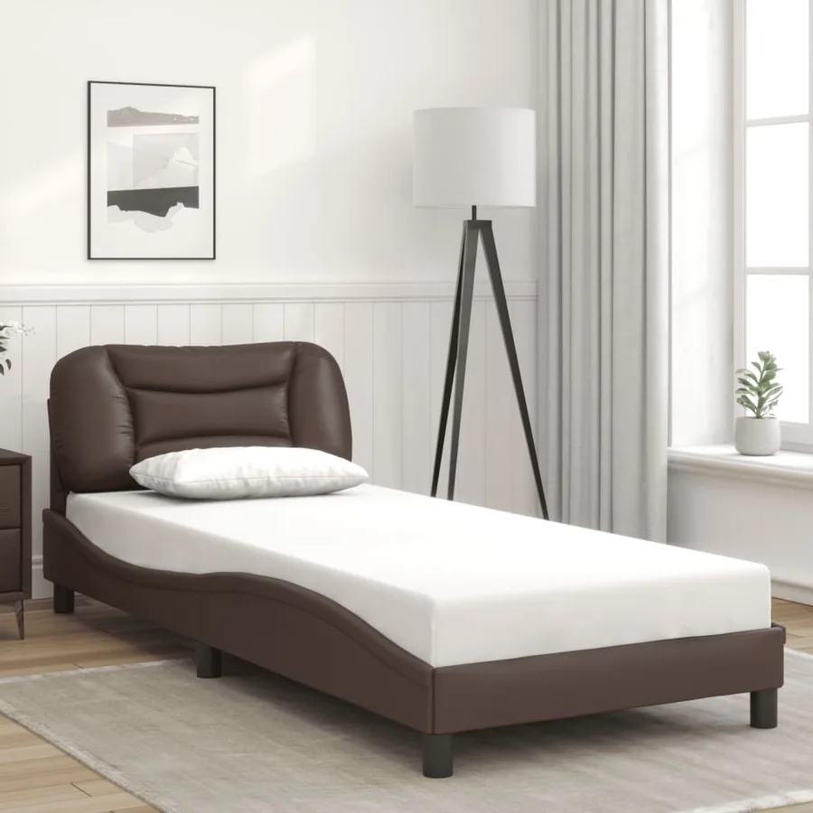Cadre de lit avec LED sans matelas Hvar marron 80x200 cm - 4