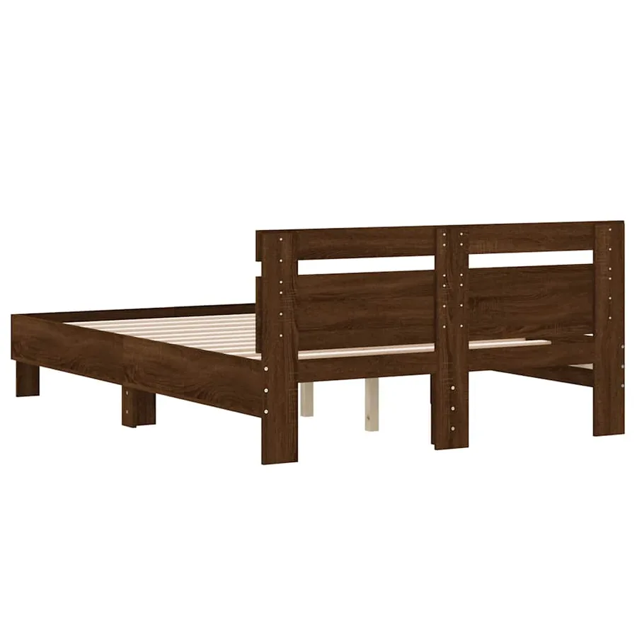 Cadre de lit sans matelas chêne marron 135x190 cm - 7