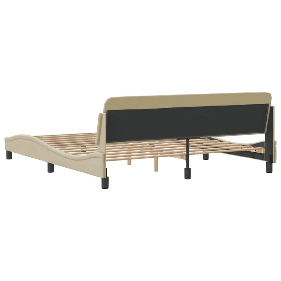 Cadre de lit Dover crème 160x200 cm tissu - 6