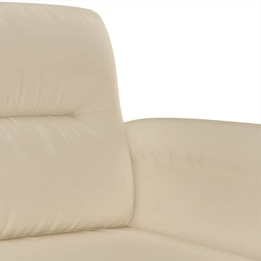 Ensemble de canapés 4 pcs avec coussins crème tissu microfibre - 7