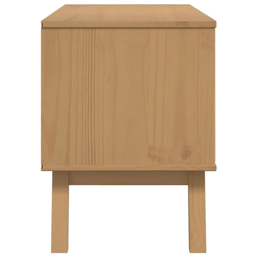 Meuble TV OLDEN marron 114x43x57 cm bois de pin massif - 7