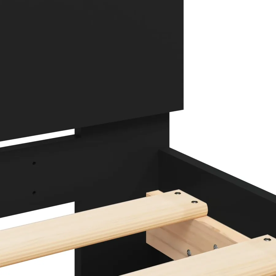 Cadre de lit avec LED sans matelas noir 135x190 cm - 10