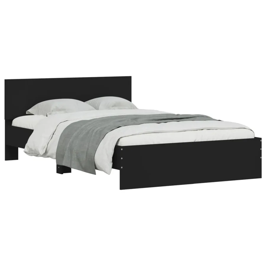 Cadre de lit avec LED sans matelas noir 135x190 cm - 3