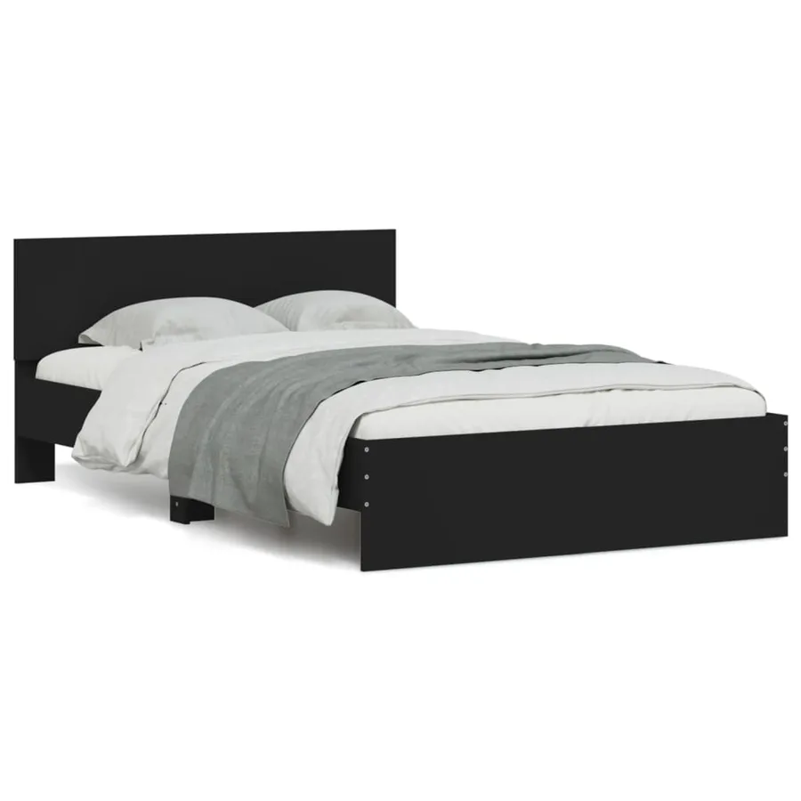 Cadre de lit avec LED sans matelas noir 135x190 cm - 5