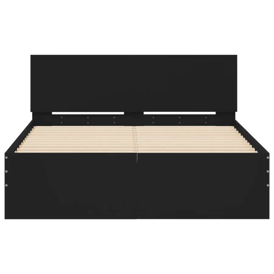 Cadre de lit avec LED sans matelas noir 135x190 cm - 7