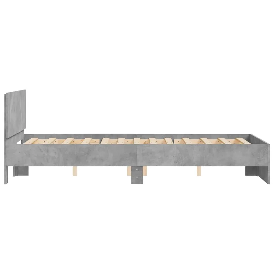 Cadre de lit sans matelas gris béton 120x190 cm - 6