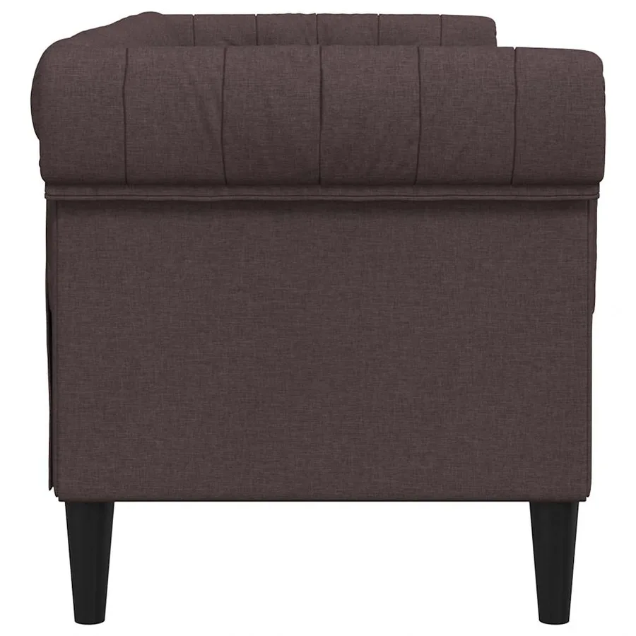 Canapé Chesterfield 2 places marron foncé tissu - 5