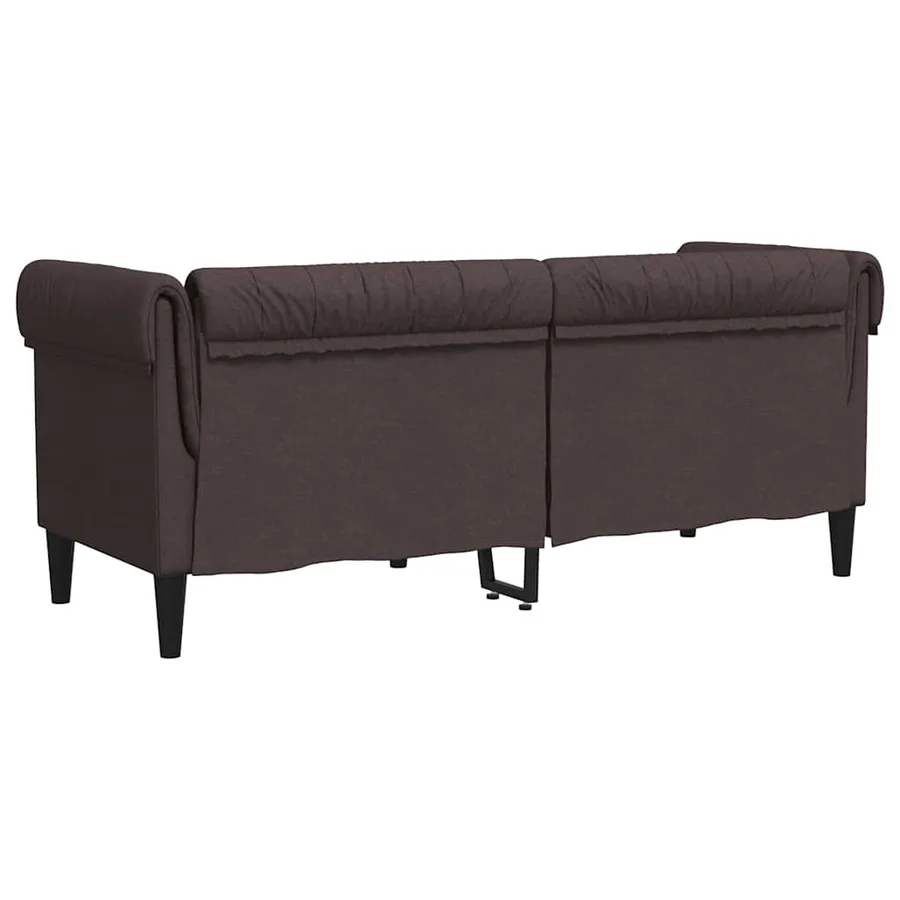 Canapé Chesterfield 2 places marron foncé tissu - 6