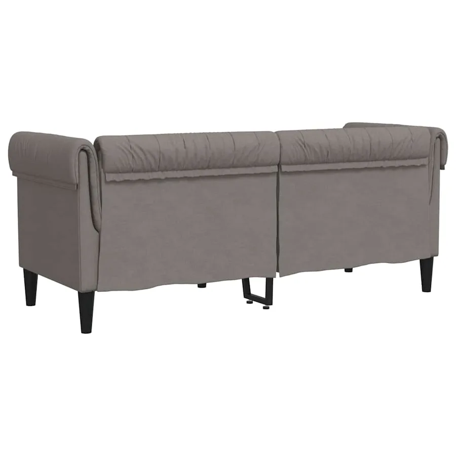 Canapé Chesterfield 2 places taupe tissu - 6