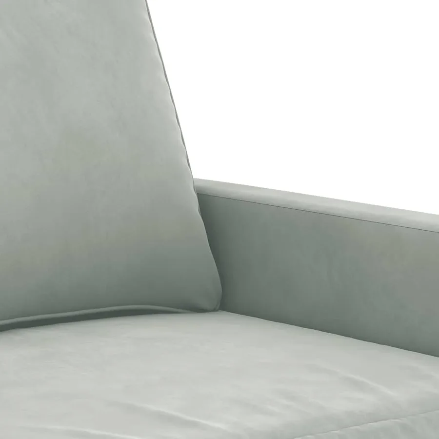 Ensemble de canapés 3 pcs avec coussins gris clair velours - 6