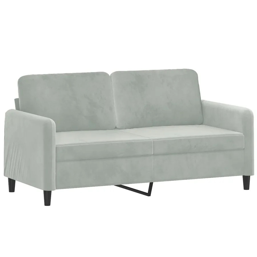 Ensemble de canapés 3 pcs avec coussins gris clair velours - 4