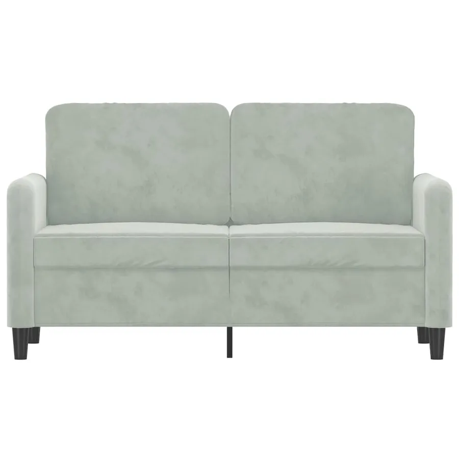 Canapé à 2 places Gris clair 120 cm Velours - 3