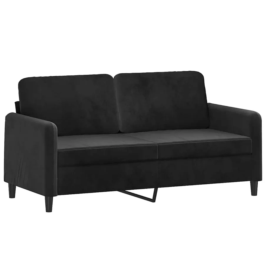 Canapé à 2 places Noir 140 cm Velours - 2