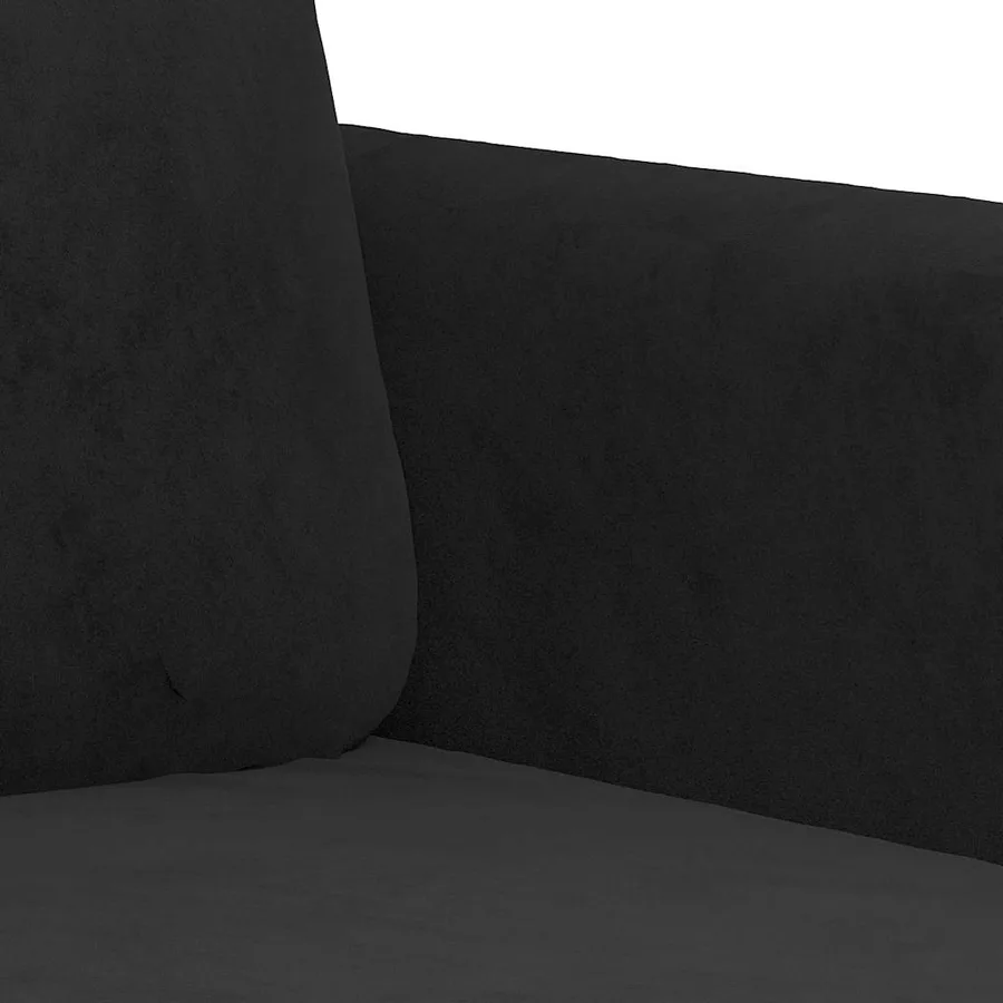 Canapé à 2 places Noir 140 cm Velours - 6