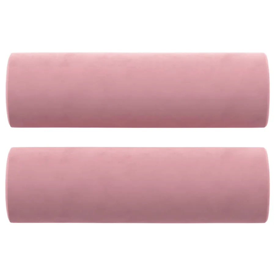 Canapé 2 places avec oreillers décoratifs rose 120 cm velours - 5