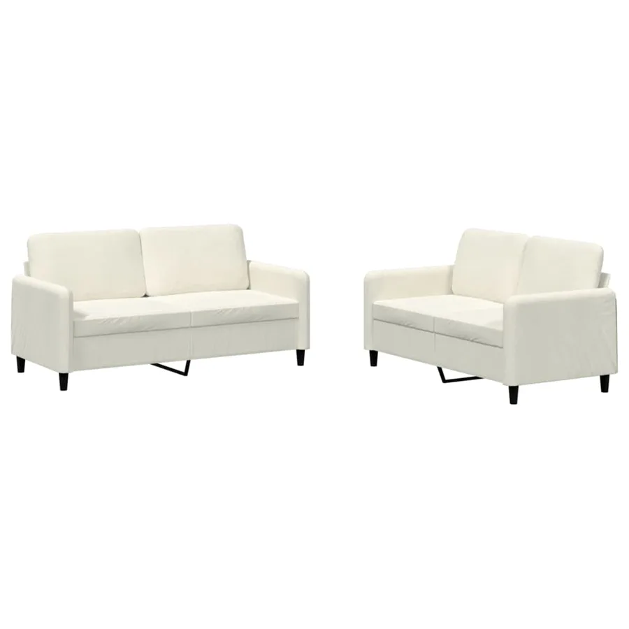 Ensemble de canapés 2 pcs crème velours - 2