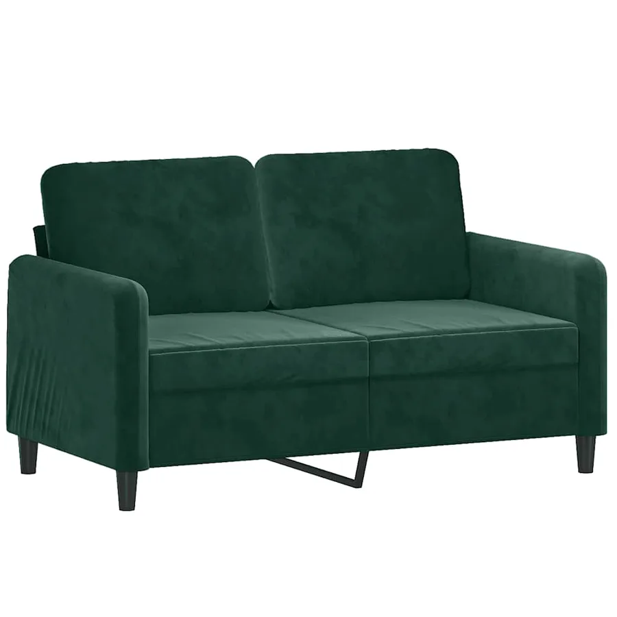 Ensemble de canapés 2 pcs avec coussins vert foncé velours - 3