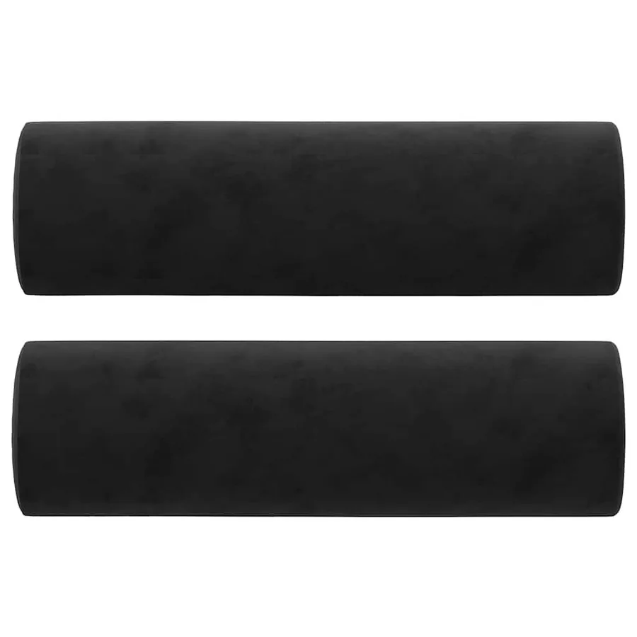 Canapé 2 places avec oreillers décoratifs noir 120 cm velours - 5