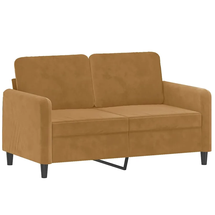 Canapé à 2 places Marron 120 cm Velours - 2
