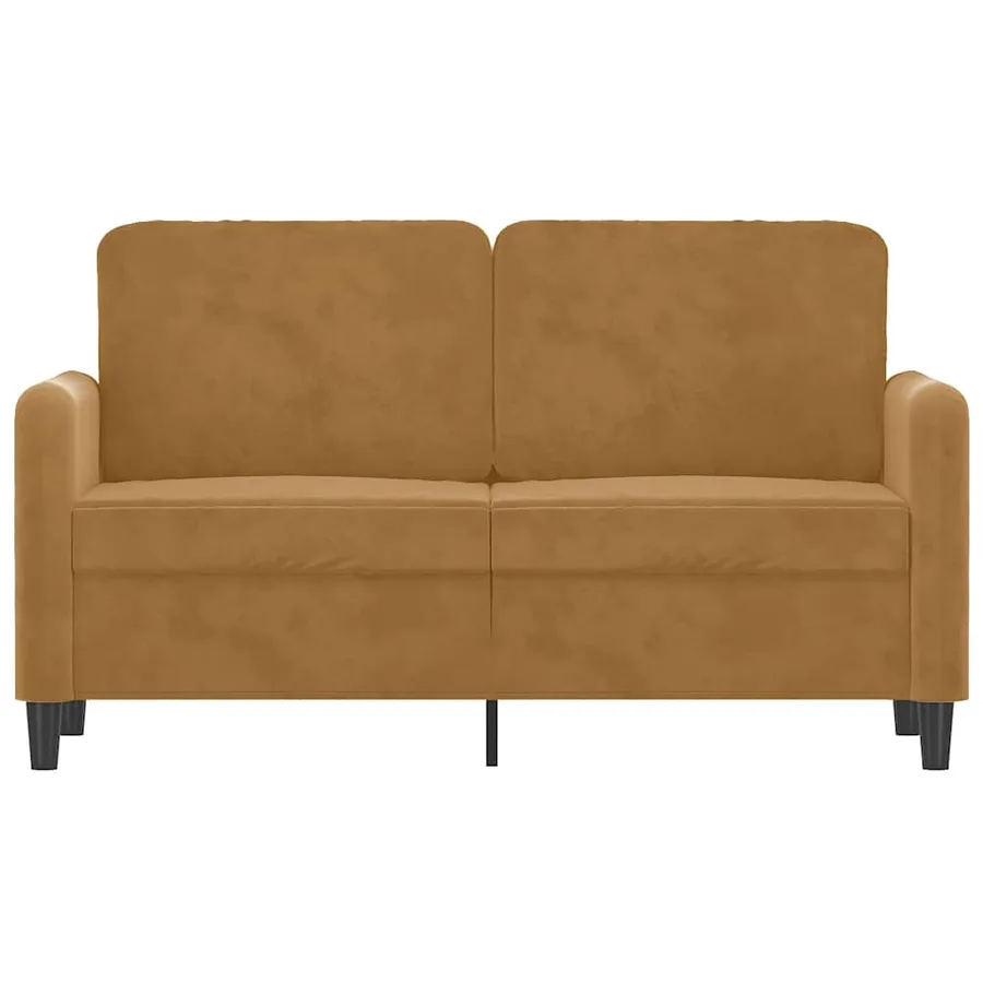 Canapé à 2 places Marron 120 cm Velours - 3