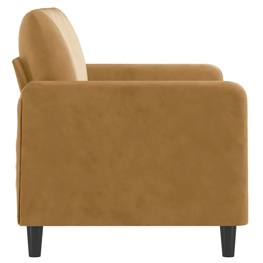 Canapé à 2 places Marron 120 cm Velours - 4