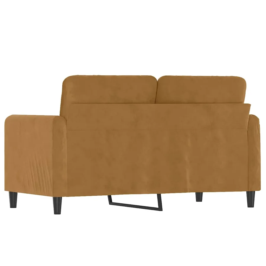 Canapé à 2 places Marron 120 cm Velours - 5