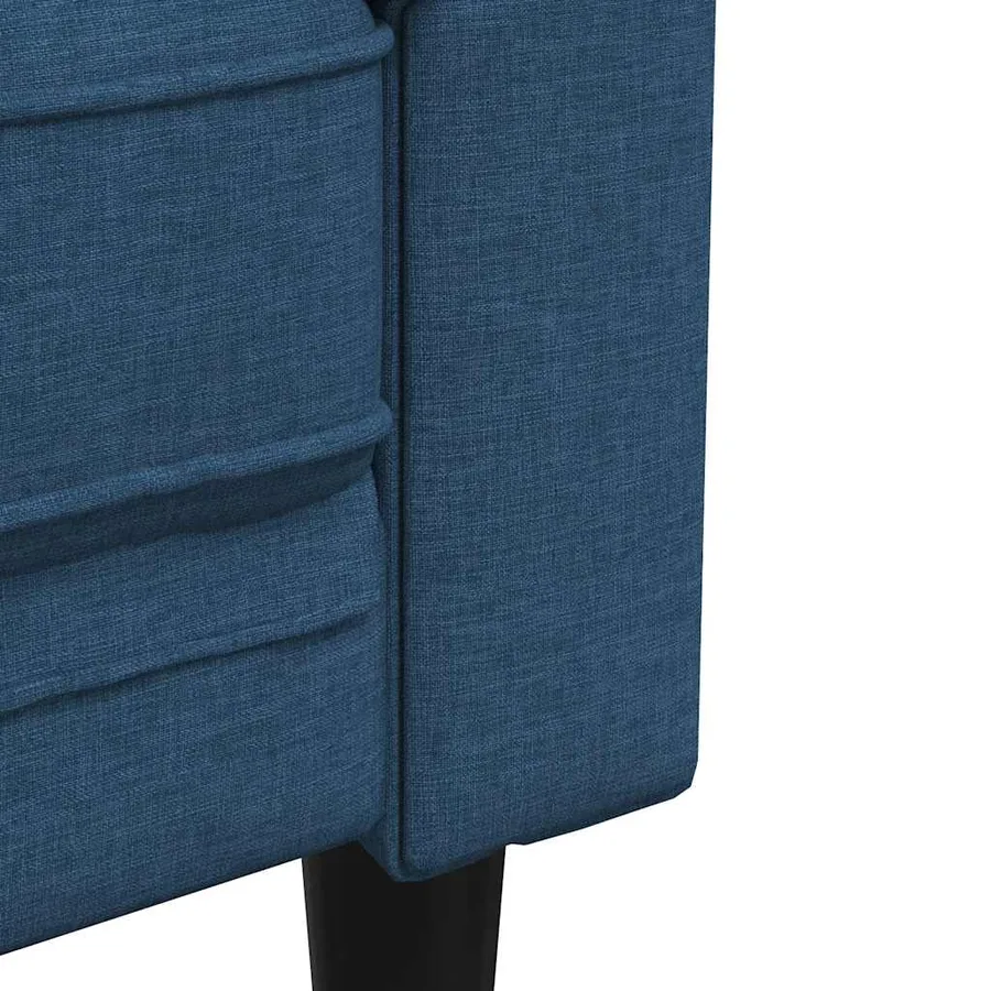 Fauteuil Chesterfield bleu tissu - 7