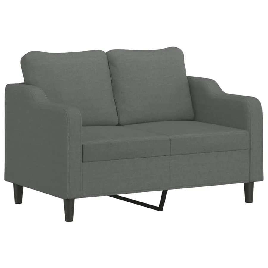 Ensemble de canapés 2 pcs coussins gris foncé tissu - 3