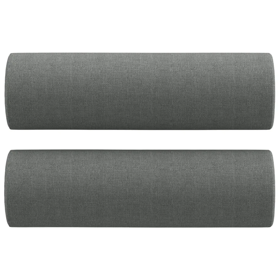 Ensemble de canapés 2 pcs coussins gris foncé tissu - 5