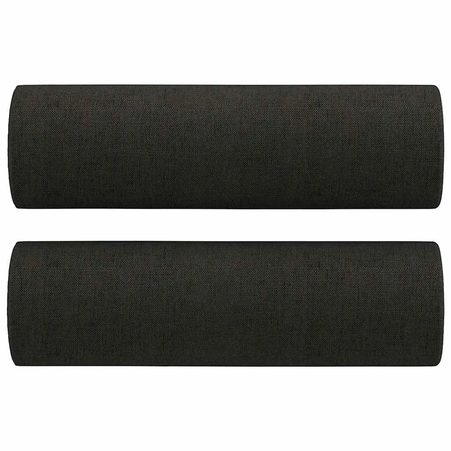 Canapé 2 places avec oreillers décoratifs noir 120 cm tissu - 5