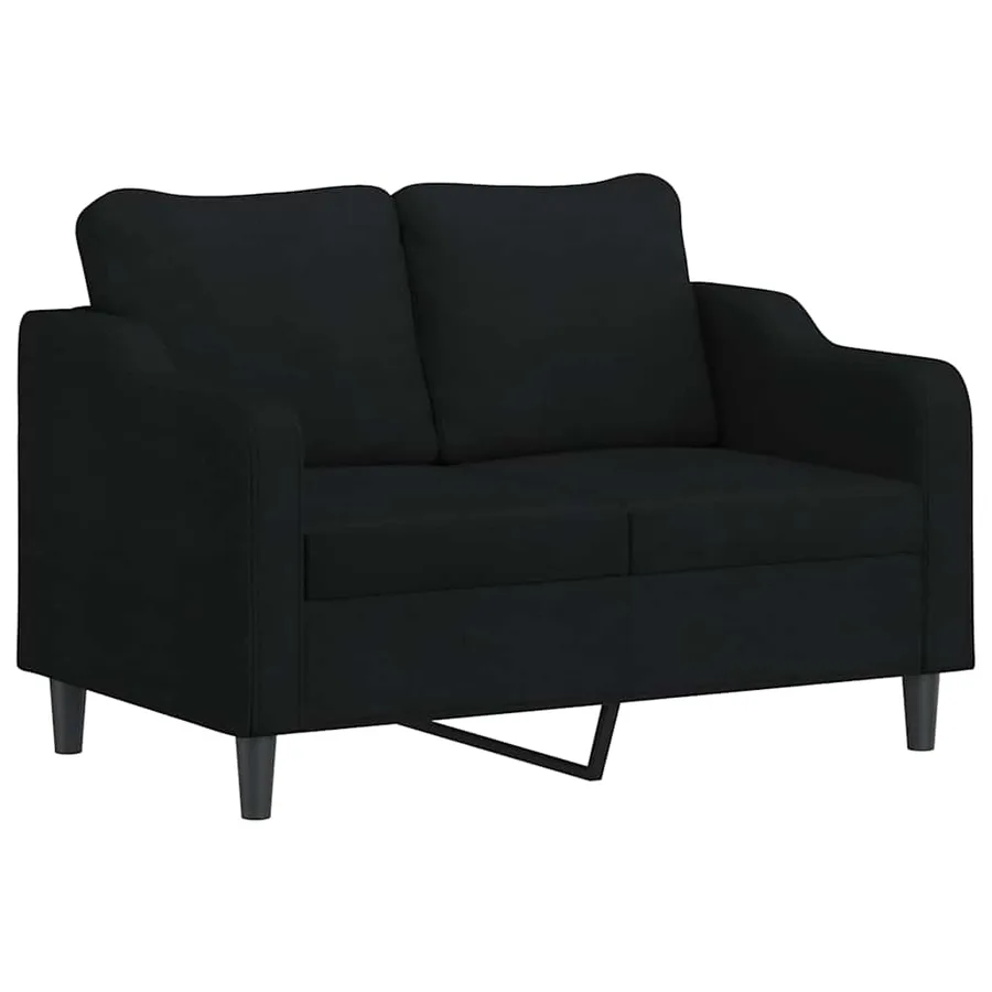 Canapé à 2 places Noir 120 cm Tissu - 2
