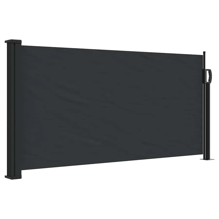 Auvent latéral rétractable noir 100x500 cm - 2