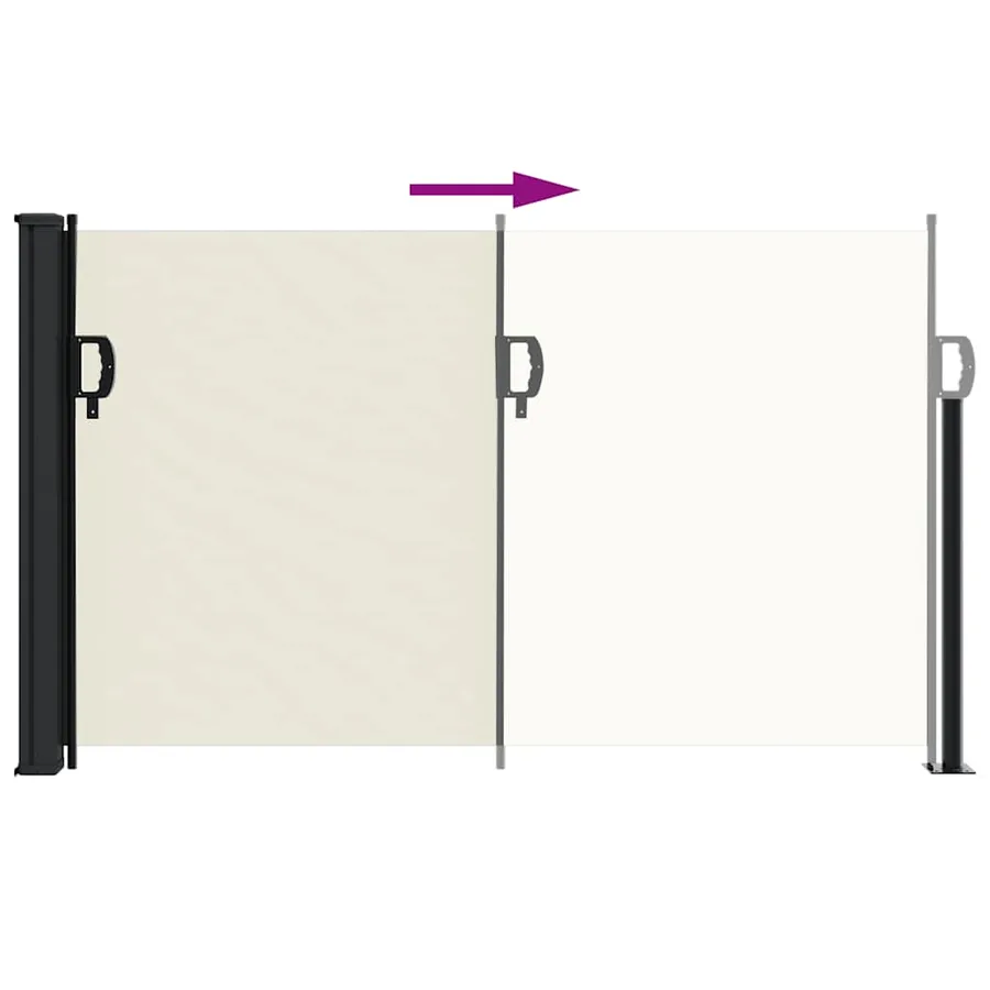 Auvent latéral rétractable crème 120x500 cm - 5