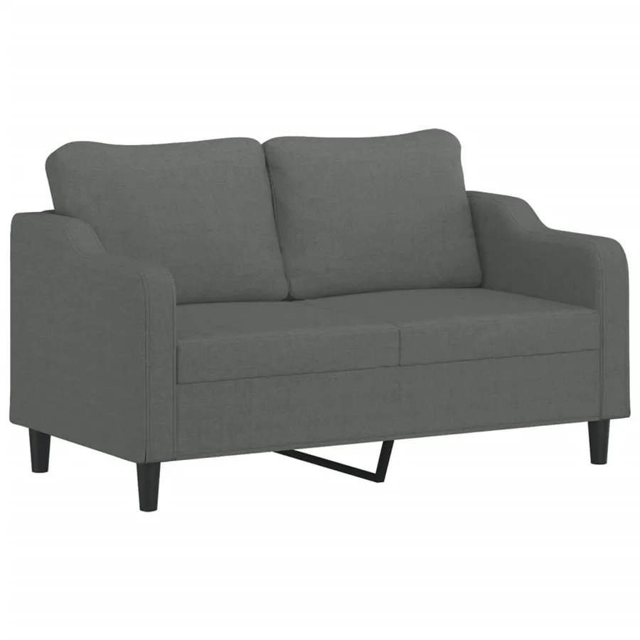 Canapé à 2 places Gris foncé 140 cm Tissu - 2