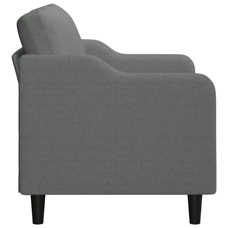 Canapé à 2 places Gris foncé 140 cm Tissu - 4